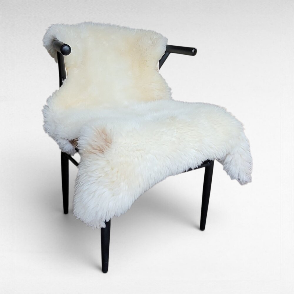 Genuine Sheepskin Rug Substantial Density Natural White 46" x 33"